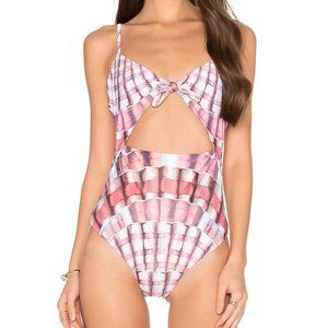 Mara Hoffman | Pink Seashell Print Cut Out One Piece | Size Medium